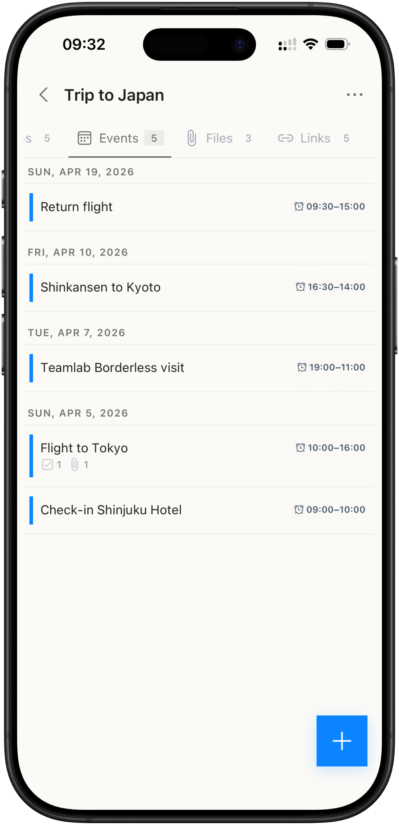 Brainee events feature screenshot